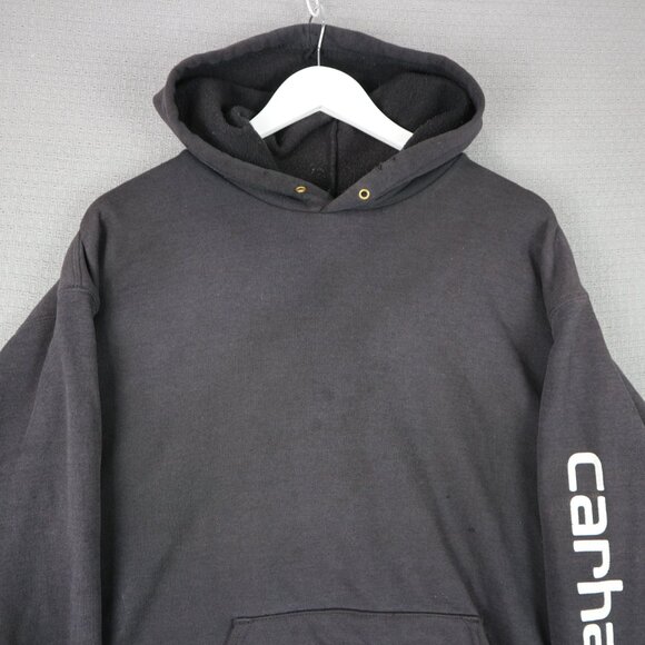 Carhartt Vintage Logo Faded Pullover Hoodie Mens XL Streetwear Workwear - Picture 5 of 8